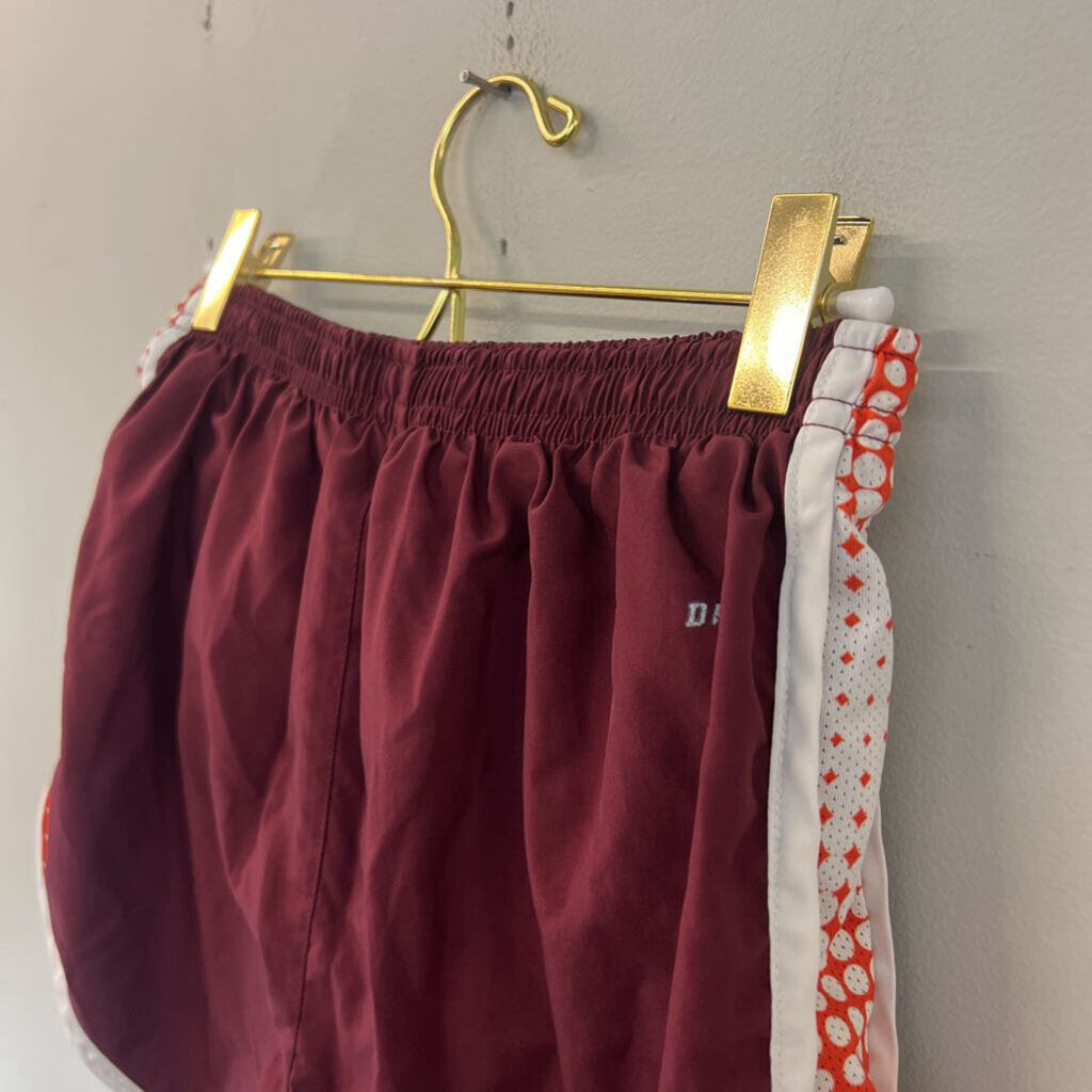 Nike Burgundy/ Orange Virginia Tech Athletic Shorts Small
