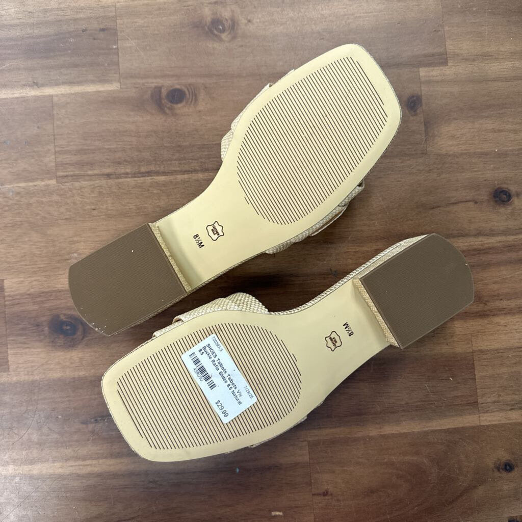 Talbots Viv Buckle Rafia Slides 8.5