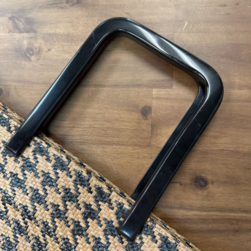 Clarita Brown/ Black Woven Houndstooth Purse