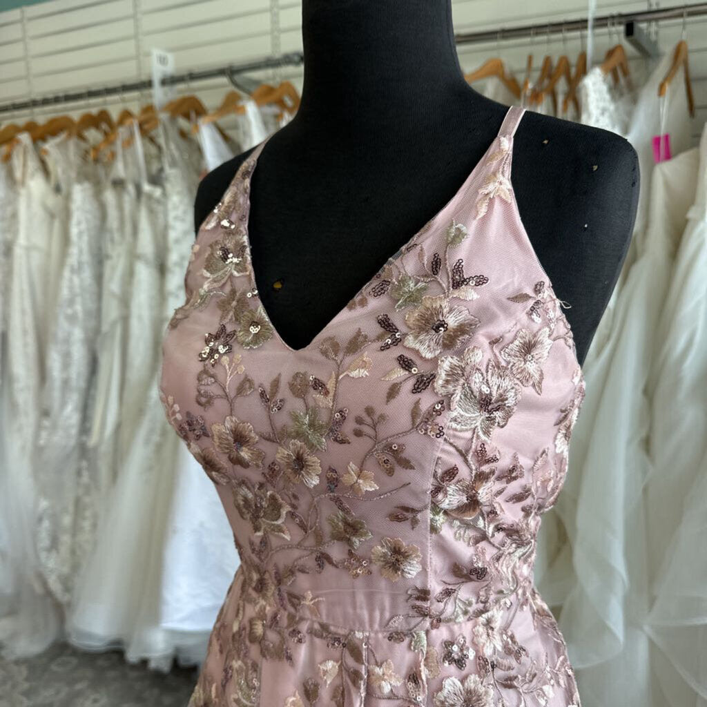 A. Byer Floral Applique Long Formal Dress 5