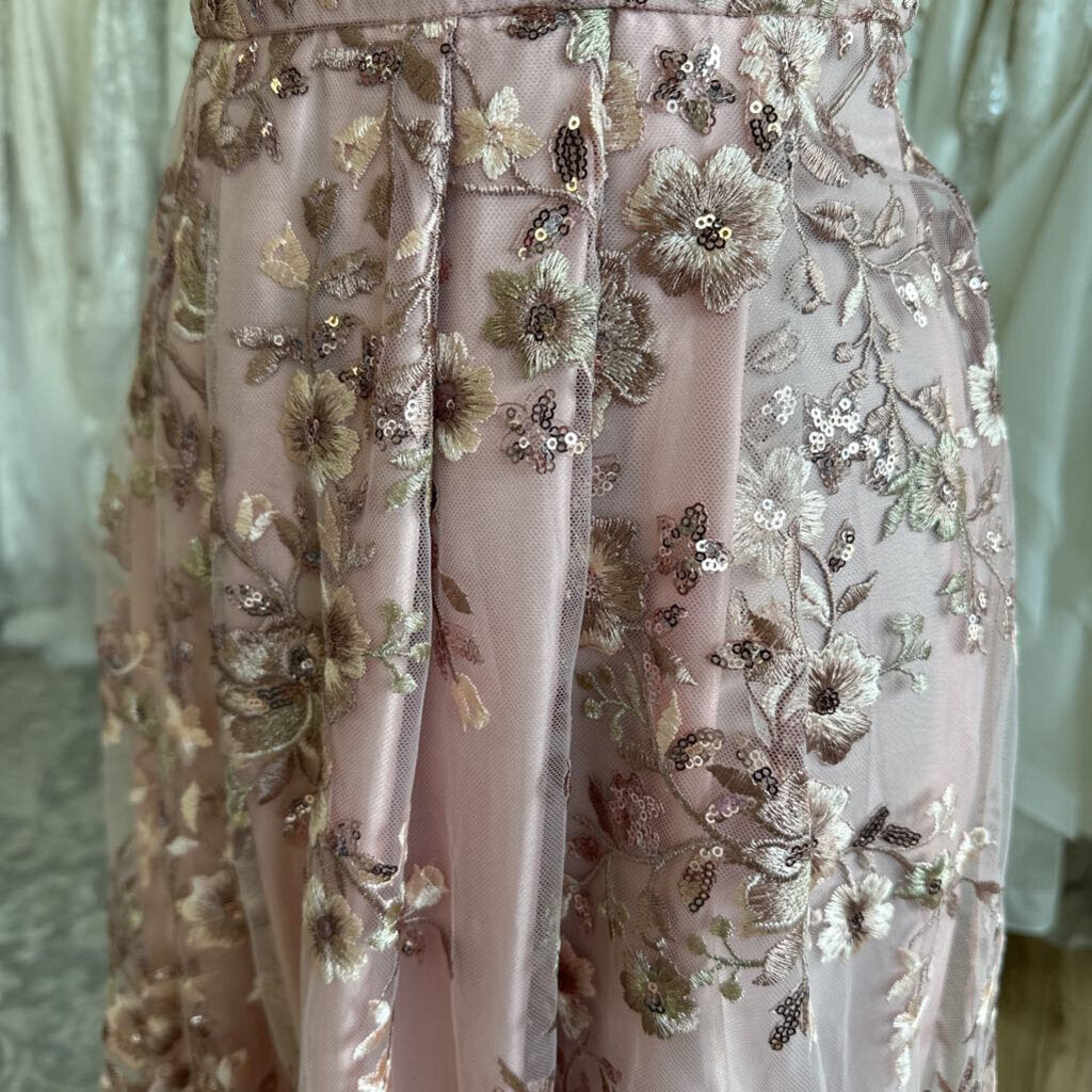 A. Byer Floral Applique Long Formal Dress 5