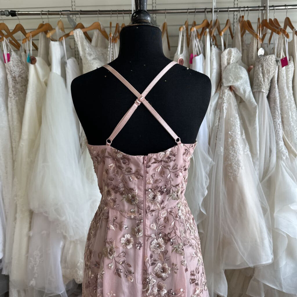 A. Byer Floral Applique Long Formal Dress 5