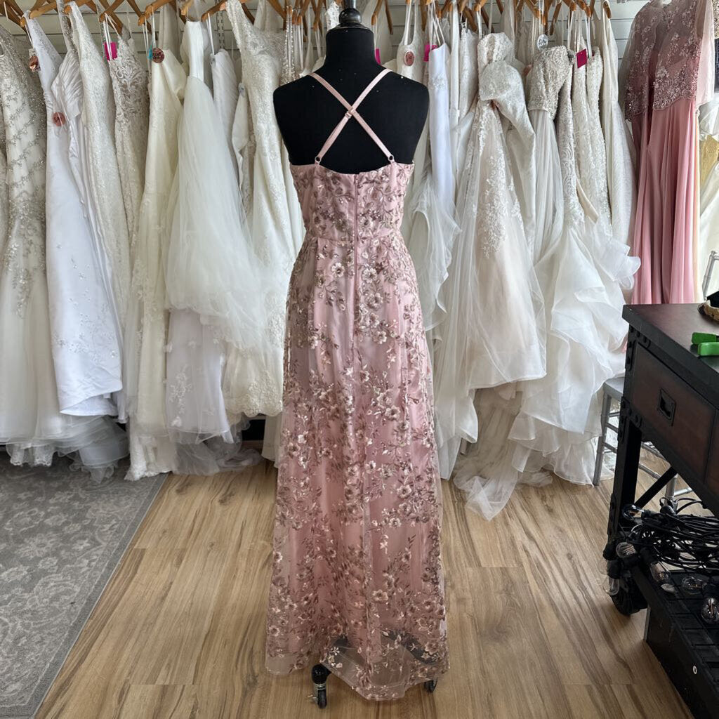 A. Byer Floral Applique Long Formal Dress 5