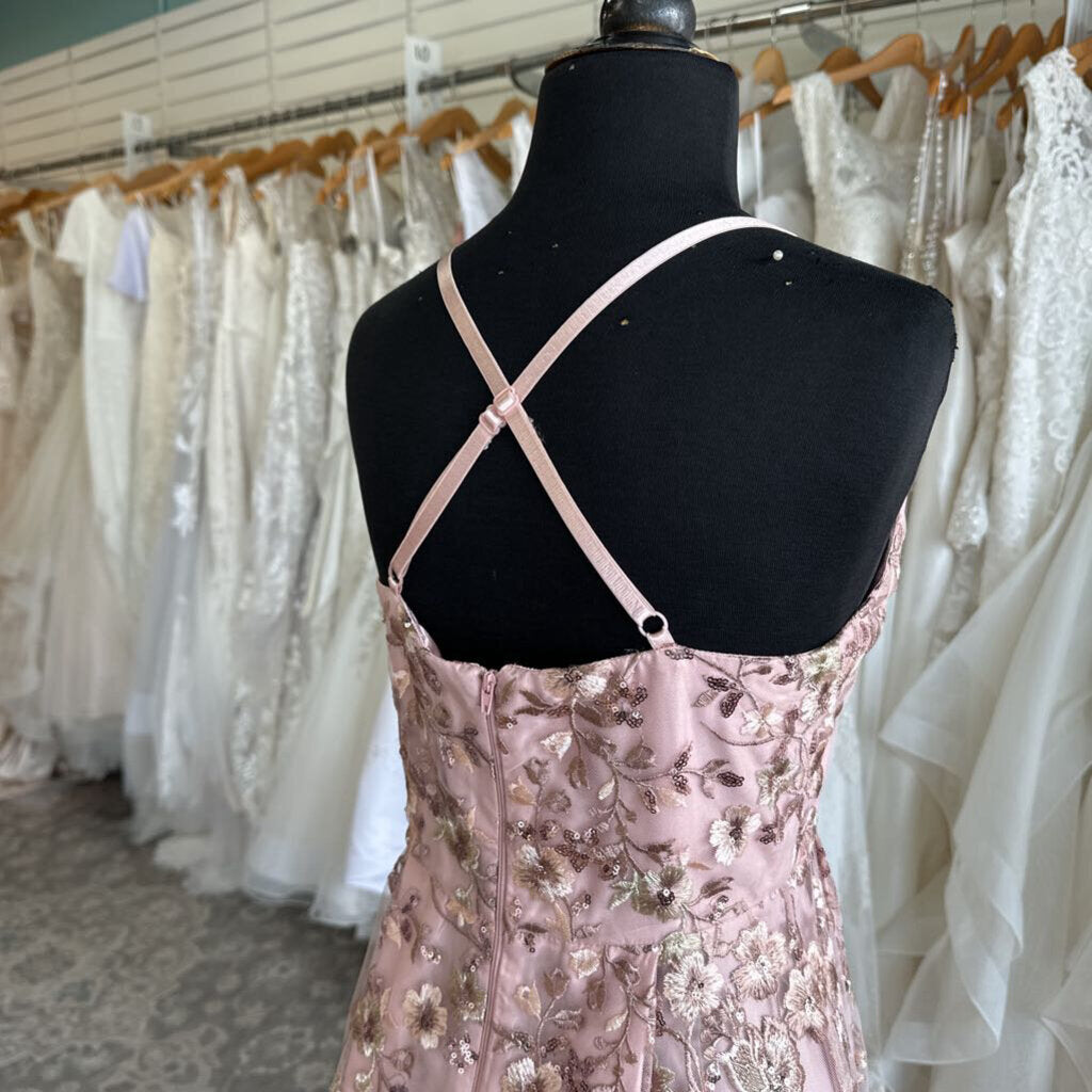 A. Byer Floral Applique Long Formal Dress 5