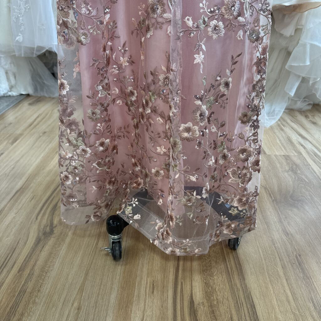 A. Byer Floral Applique Long Formal Dress 5