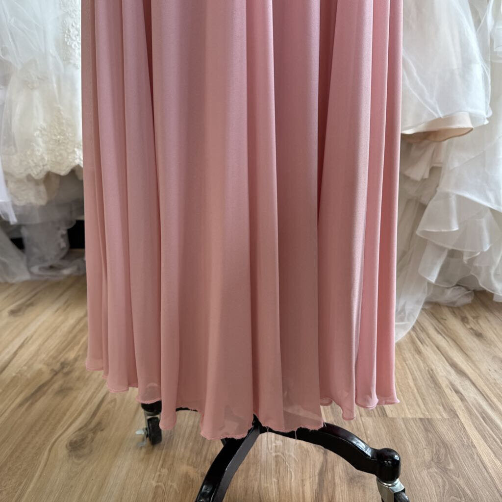 Amelia Couture Lace Top Short Sleeve Long Dress 8