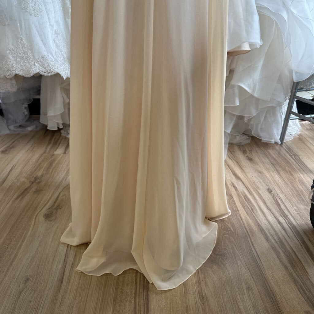 Amelia Couture Beaded Top Short Sleeve Long Formal Dress 8