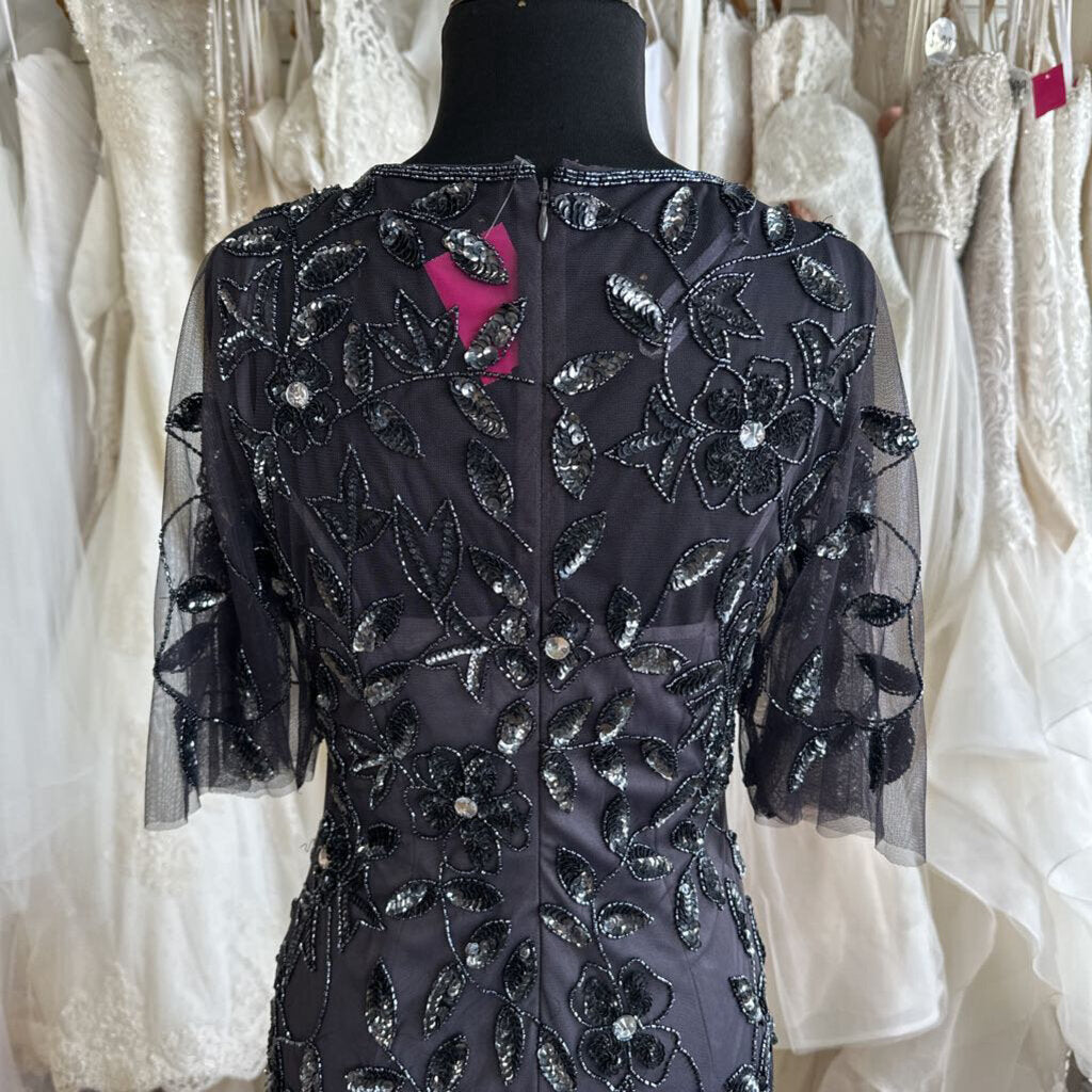 Adrianna Papell Beaded Tea Length Dress 6