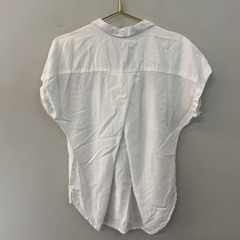 Harper White Short Sleeve Button Down Top Medium