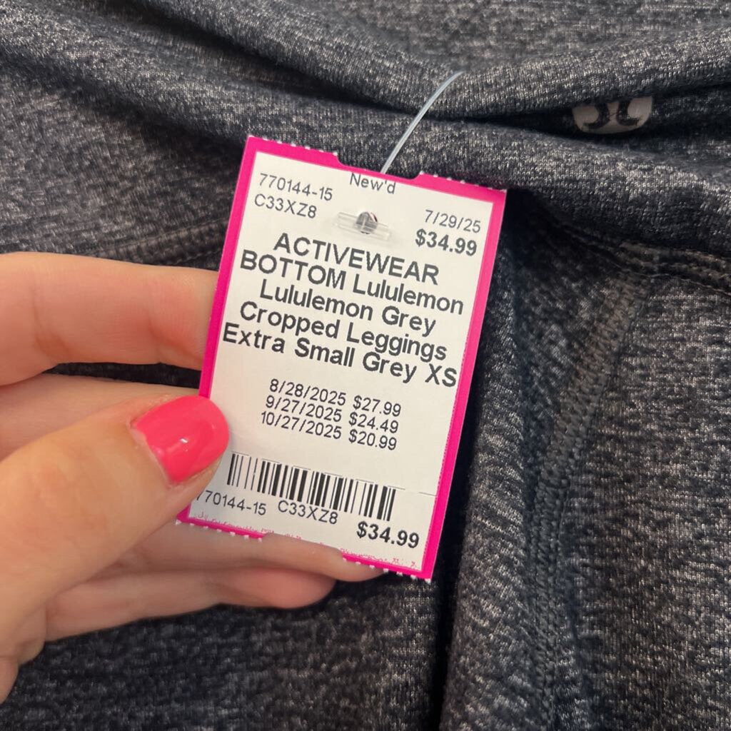 Lululemon Grey Cropped Leggings Extra Small