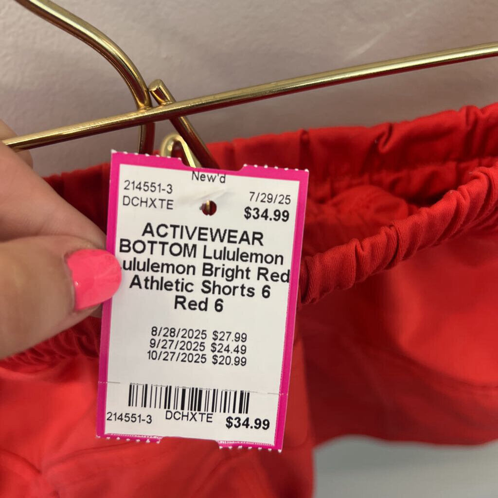 Lululemon Bright Red Athletic Shorts 6