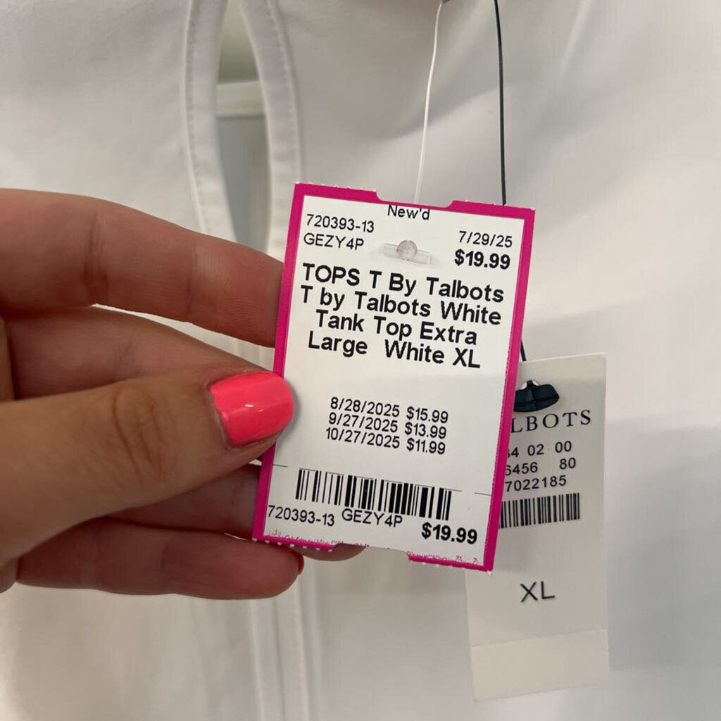T by Talbots White Tank Top Extra Large