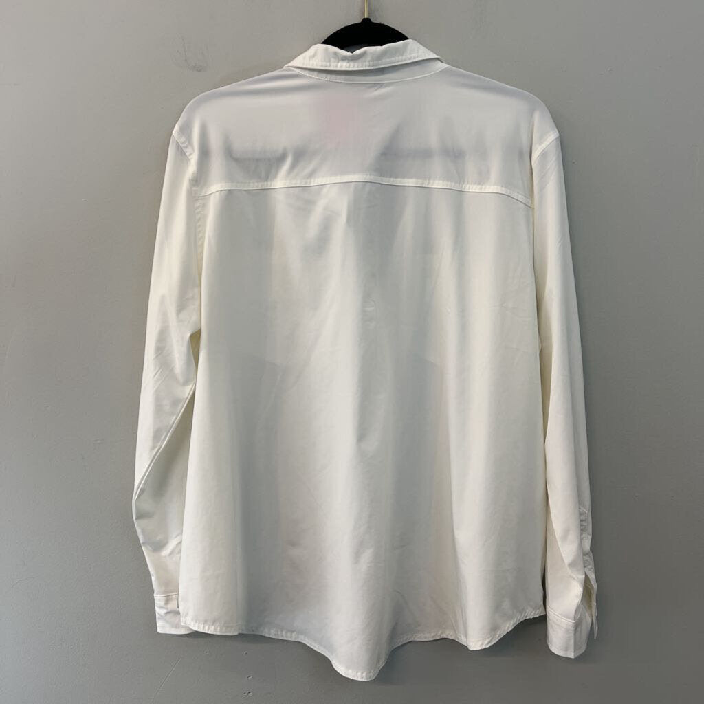 Eddie Bauer White Long Sleeve Button Down Top Extra Large