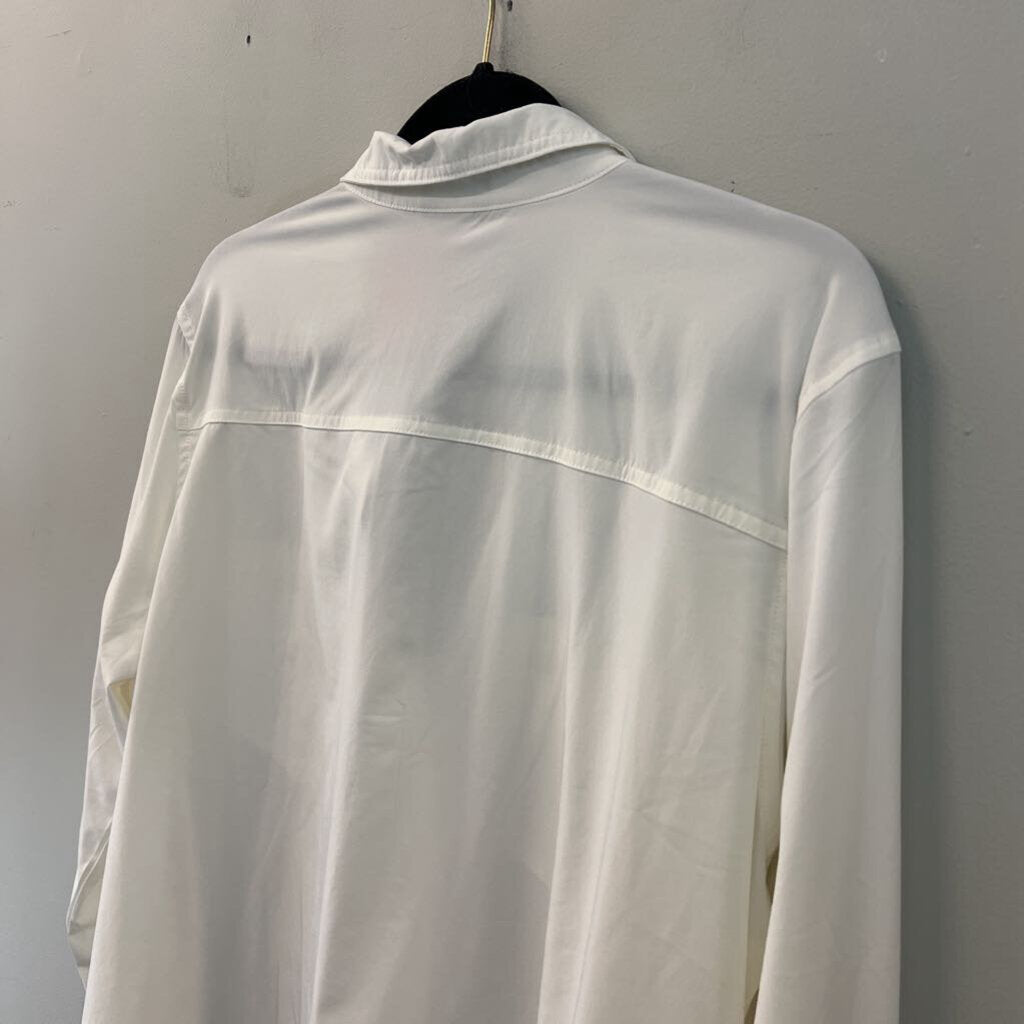 Eddie Bauer White Long Sleeve Button Down Top Extra Large