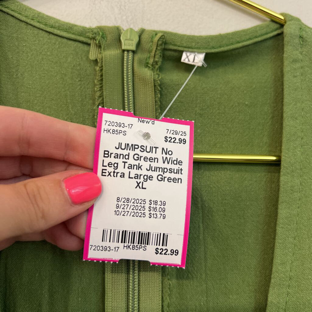 Green Wide Leg Tank Jumpsuit Extra Large
