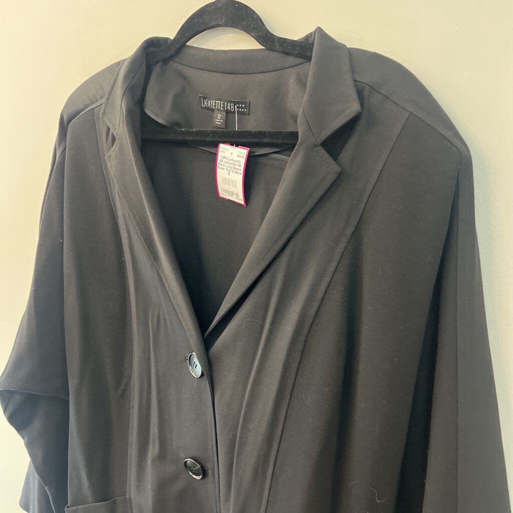 Lafayette 148 Black Long Sleeve Blazer Top 12