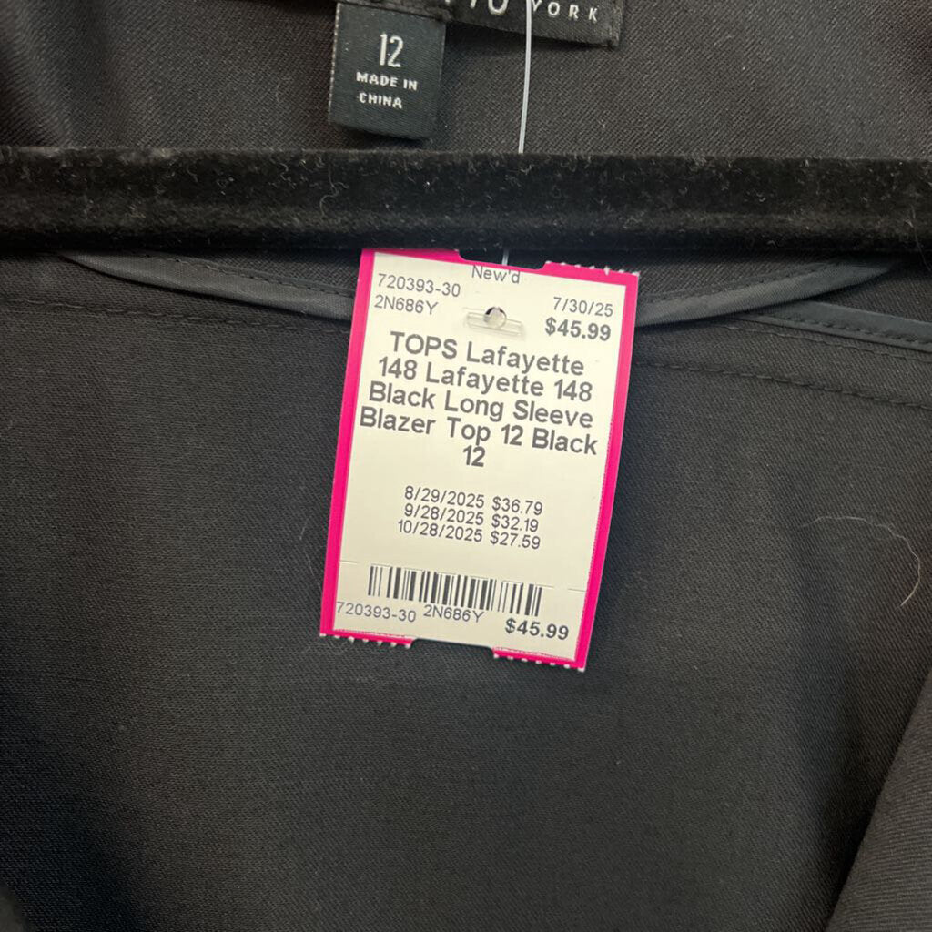 Lafayette 148 Black Long Sleeve Blazer Top 12