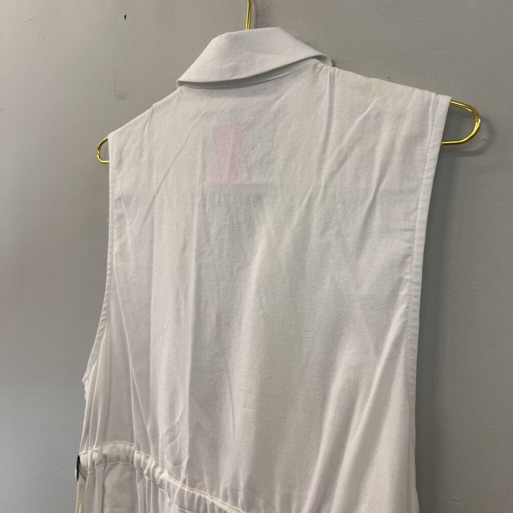 White Linen Blend Vest Top Large