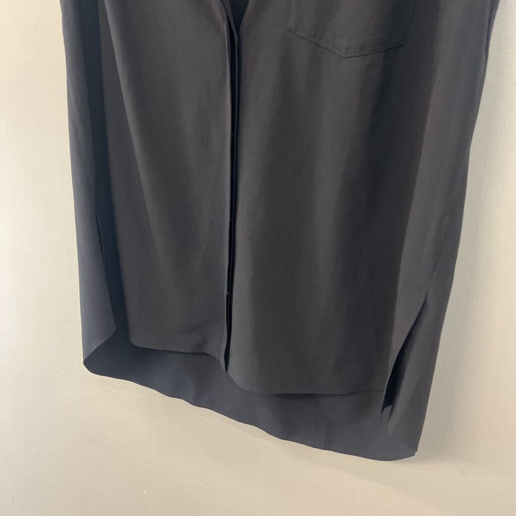 Athleta Black Sleeveless Button Down Top Large