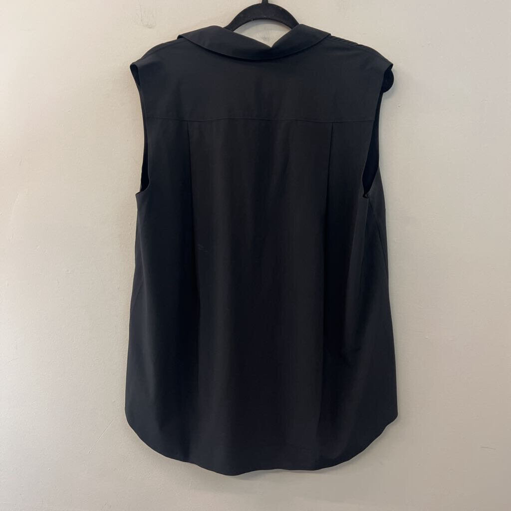 Athleta Black Sleeveless Button Down Top Large