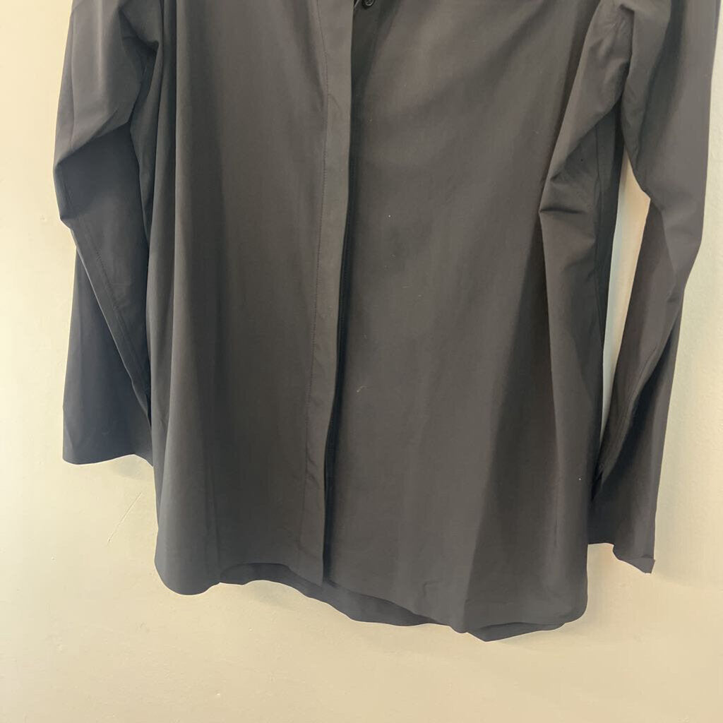 Athleta Black Long Sleeve Button Down Top Large