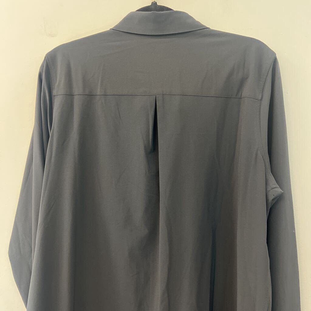 Athleta Black Long Sleeve Button Down Top Large