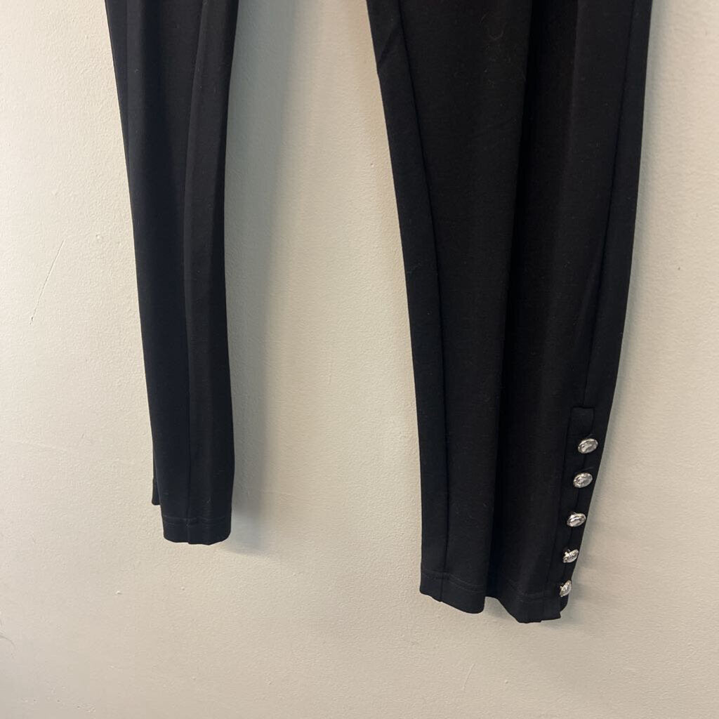 Narration Black Embellished Ankle Pull On Pants Extra Large
