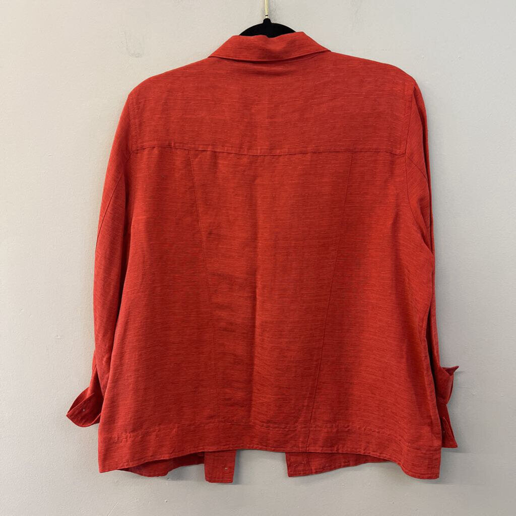 Nomadic Traders Red Textured Long Sleeve Button Down Top/ Pants Set Large