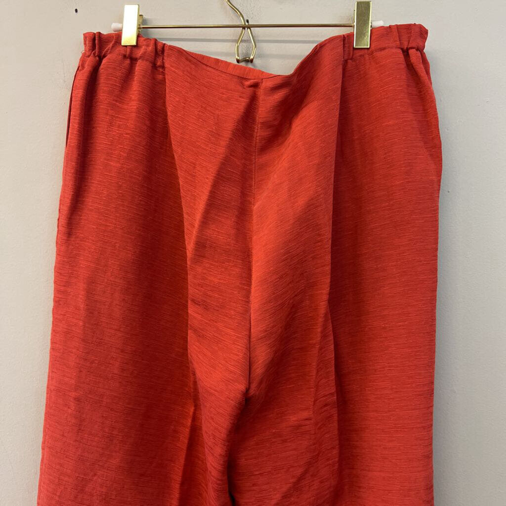 Nomadic Traders Red Textured Long Sleeve Button Down Top/ Pants Set Large