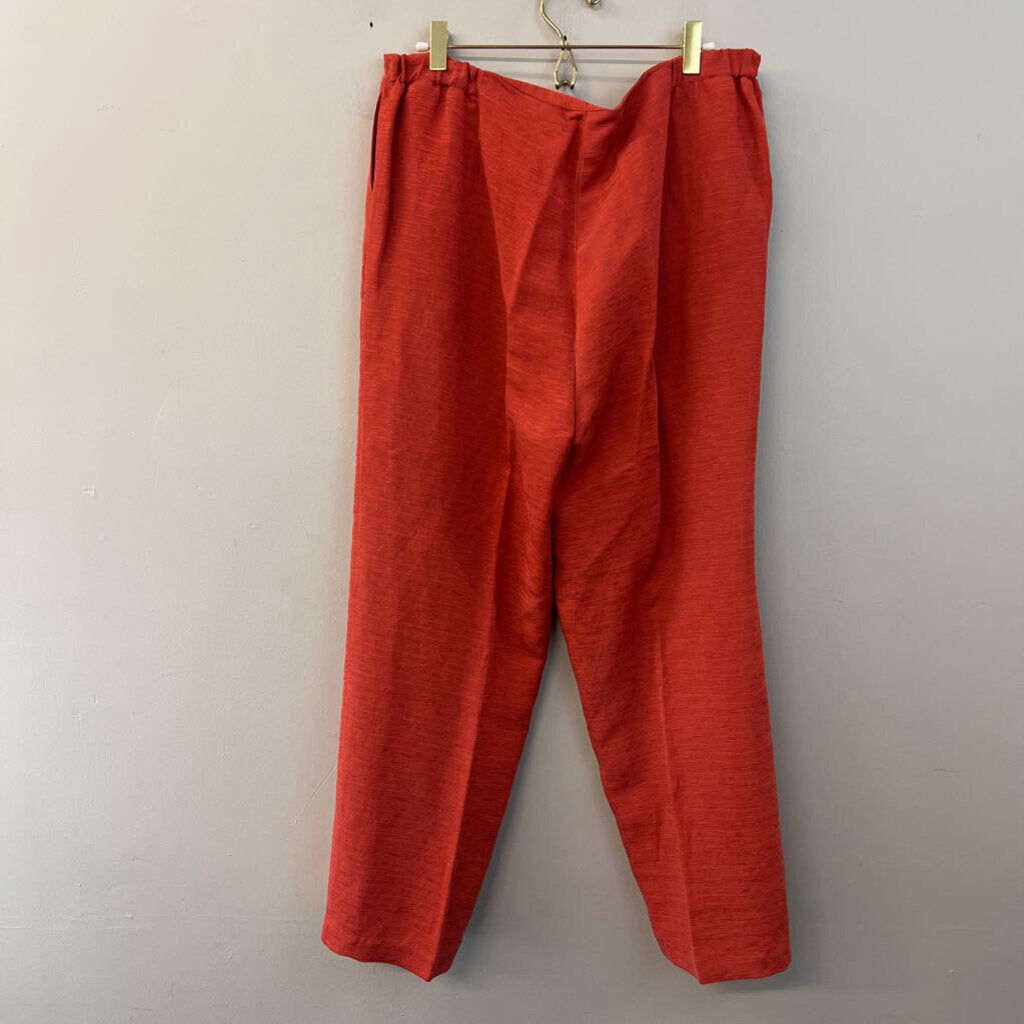 Nomadic Traders Red Textured Long Sleeve Button Down Top/ Pants Set Large