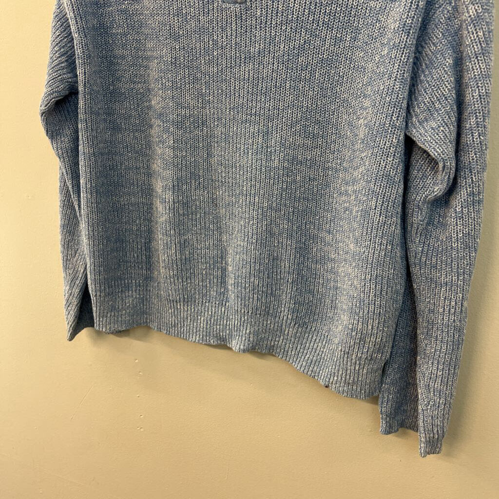 Norm Thompson Blue Knit Long Sleeve Top Medium
