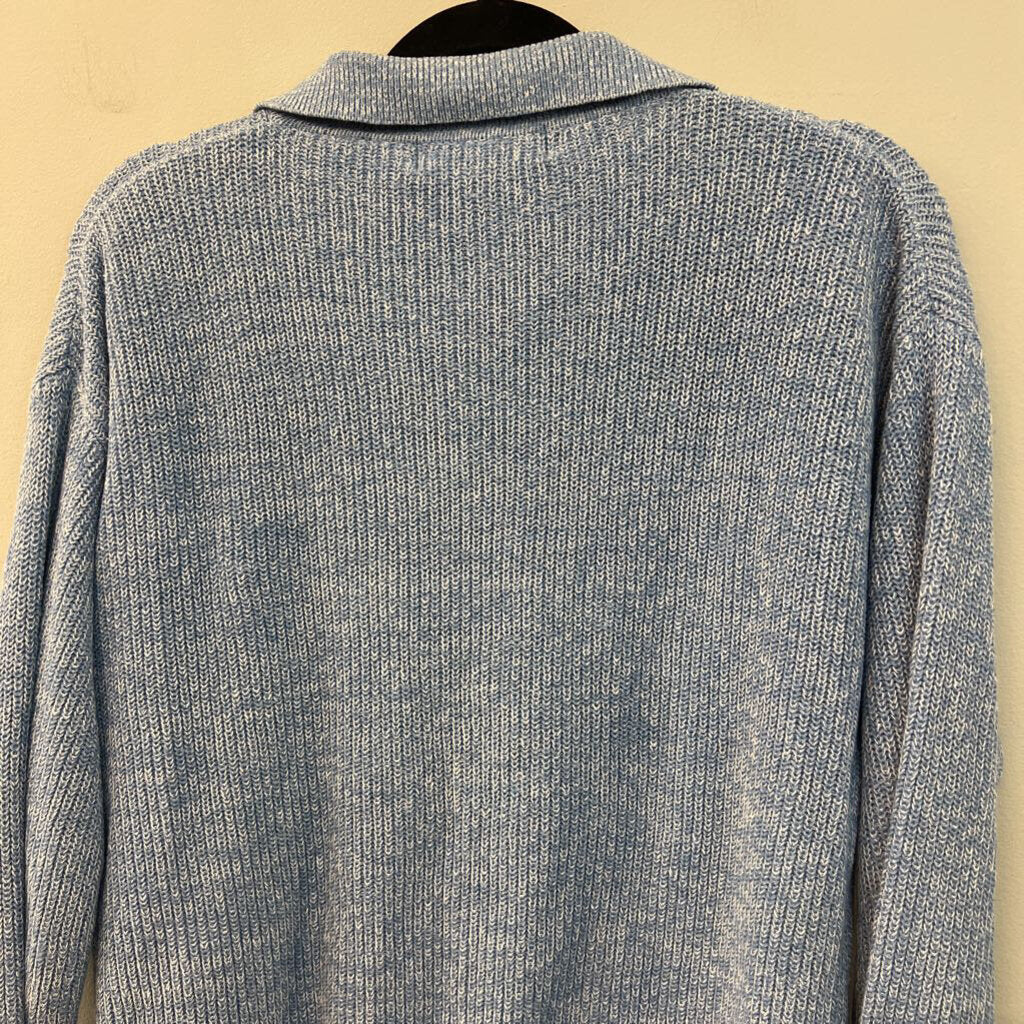 Norm Thompson Blue Knit Long Sleeve Top Medium