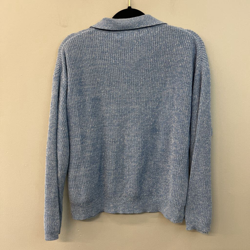Norm Thompson Blue Knit Long Sleeve Top Medium