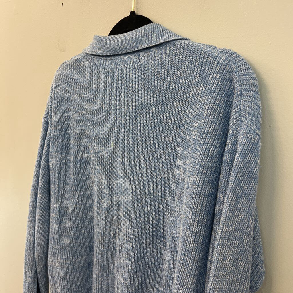 Norm Thompson Blue Knit Long Sleeve Top Medium