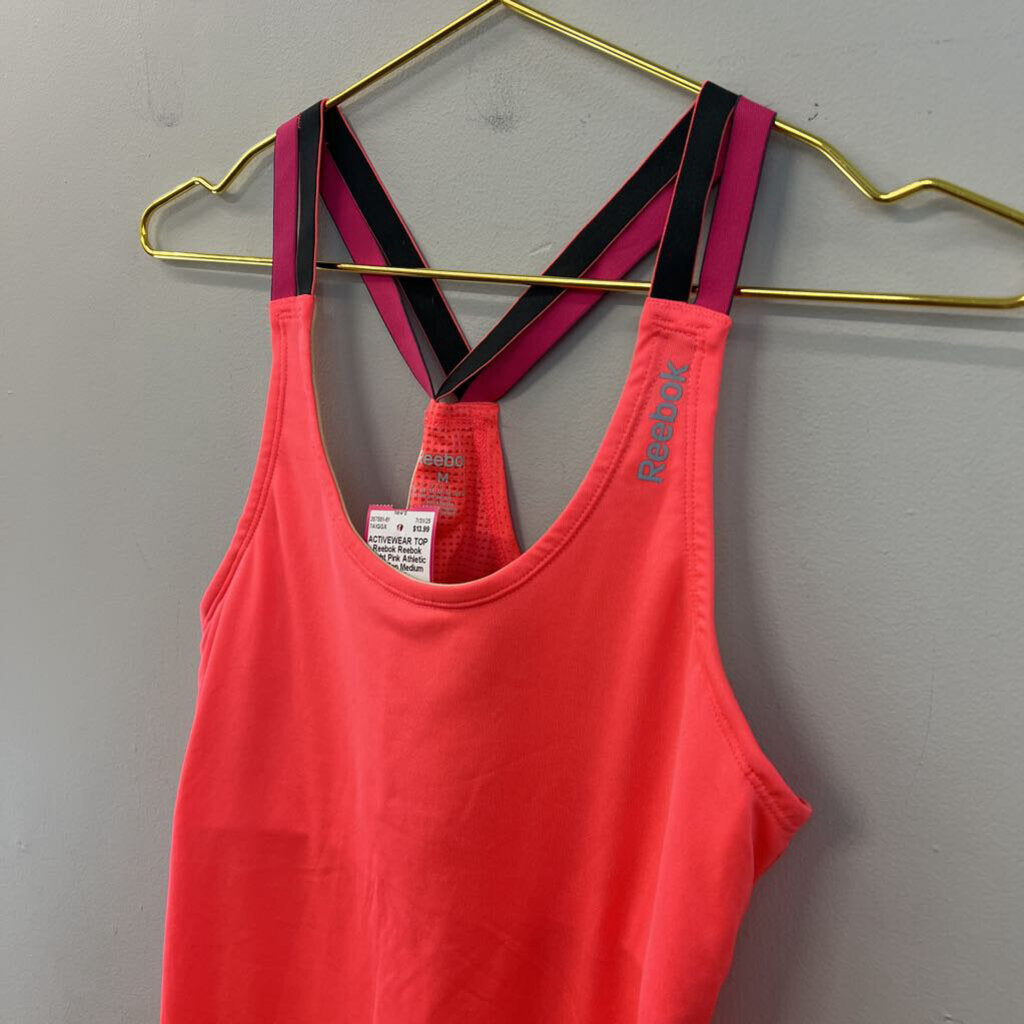 Reebok Bright Pink Athletic Tank Top Medium