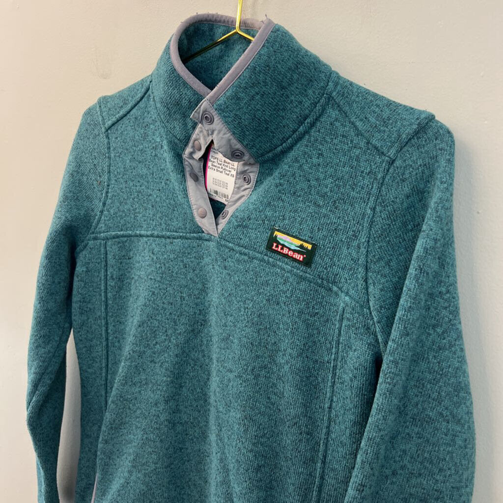 LL Bean Teal Knit Long Sleeve Pullover Extra Small