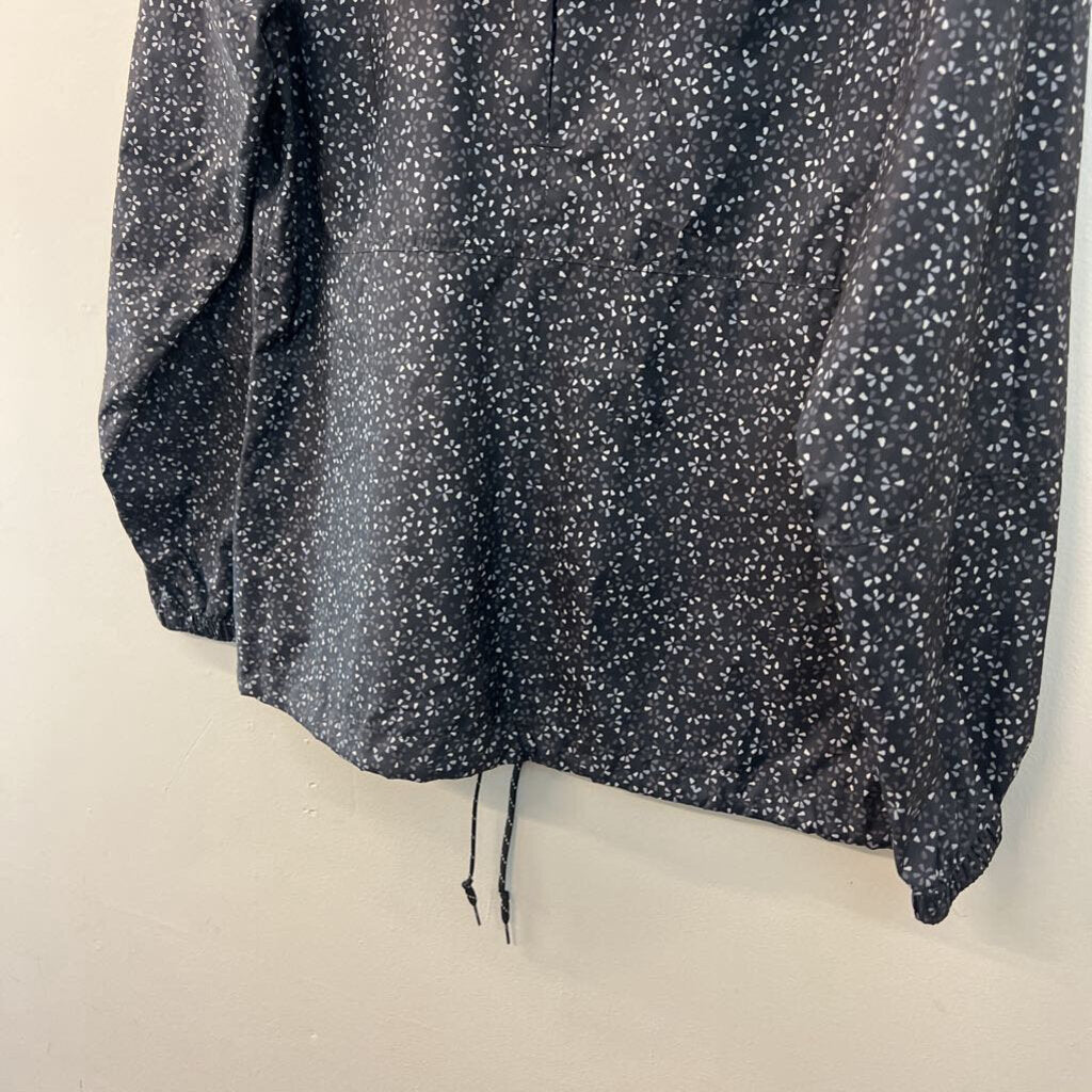 Columbia Black/ Grey Print Long Sleeve Zip Up Rain Jacket Small