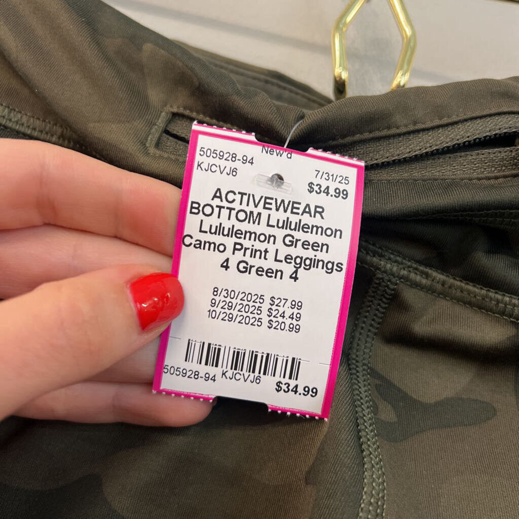 Lululemon Green Camo Print Leggings 4
