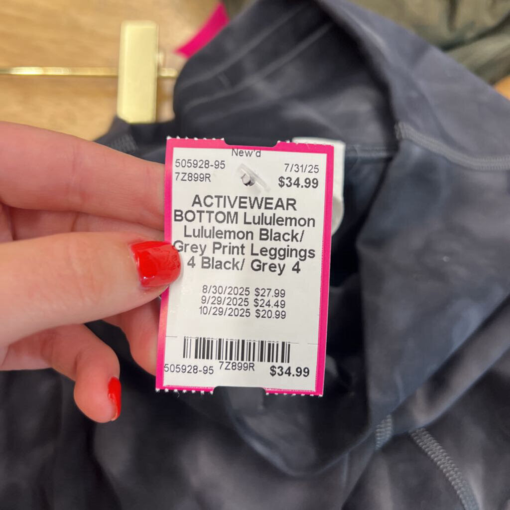 Lululemon Black/ Grey Print Leggings 4
