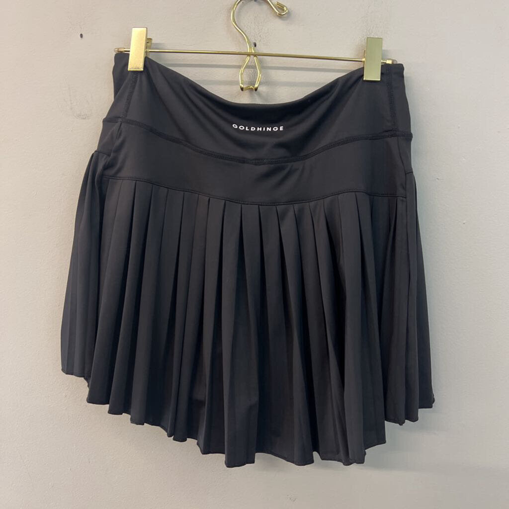 Gold Hinge Black Pleated Athletic Skort Medium