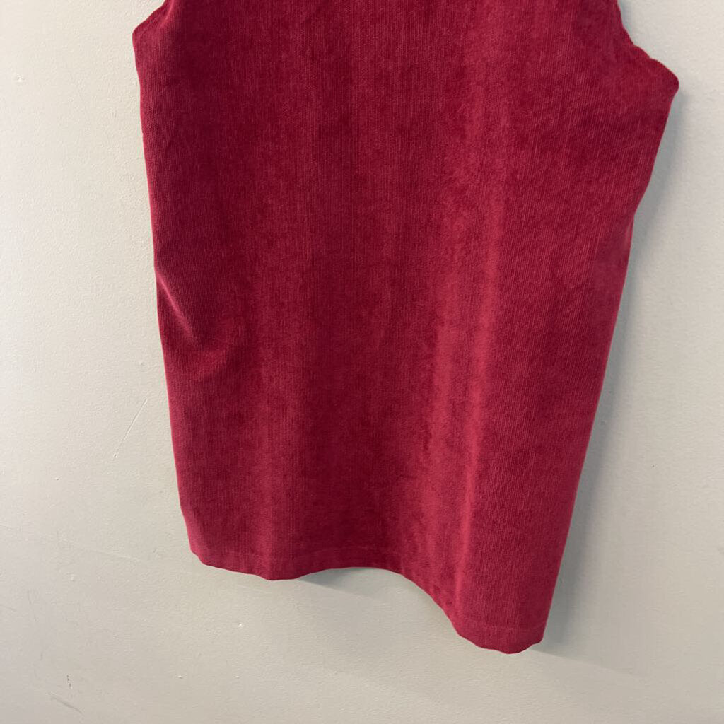 Burgundy Corduroy Overall Dress Small