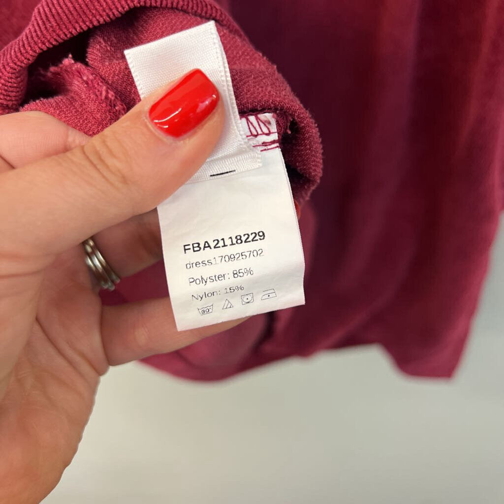 Burgundy Corduroy Overall Dress Small