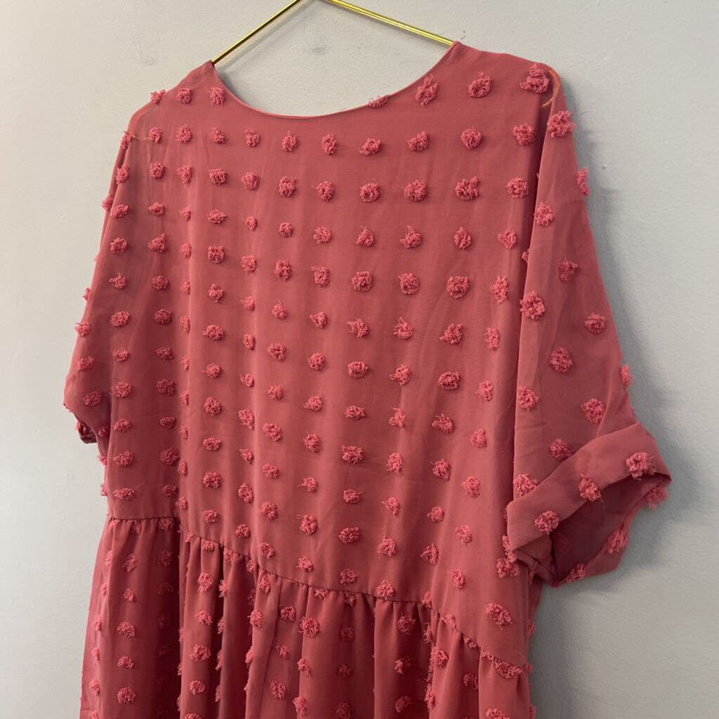 Kirundo Mauve Pink Dot Detail Short Sleeve Dress Large