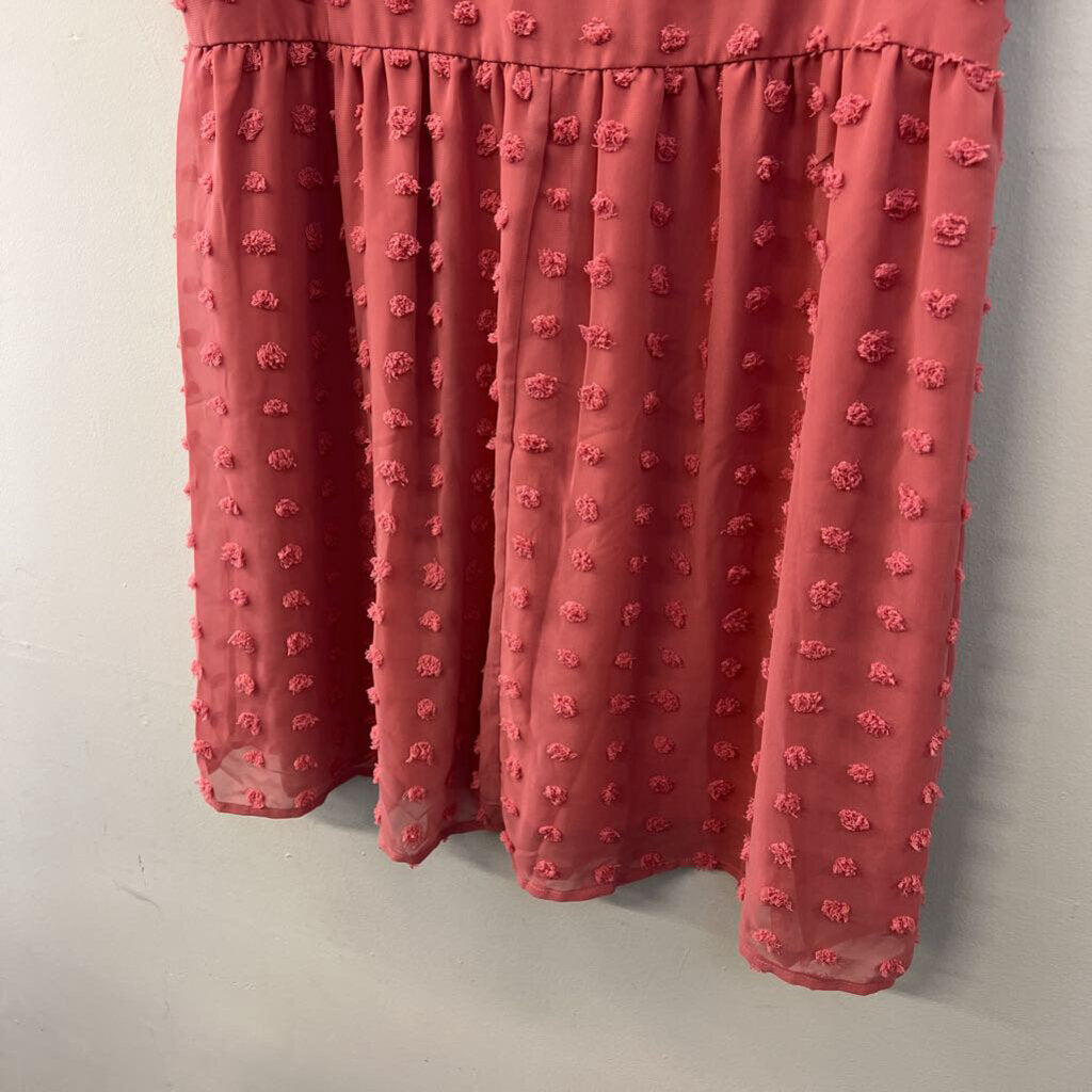 Kirundo Mauve Pink Dot Detail Short Sleeve Dress Large