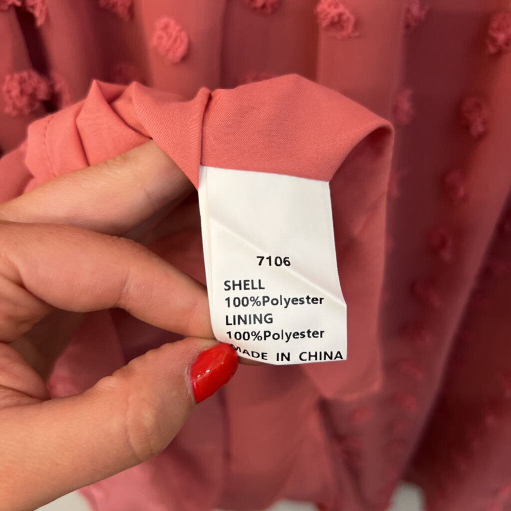 Kirundo Mauve Pink Dot Detail Short Sleeve Dress Large