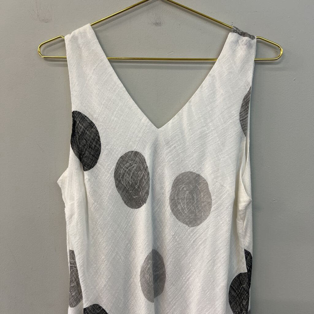 Charlie B White/ Black/ Grey Print Tank Dress Extra Large
