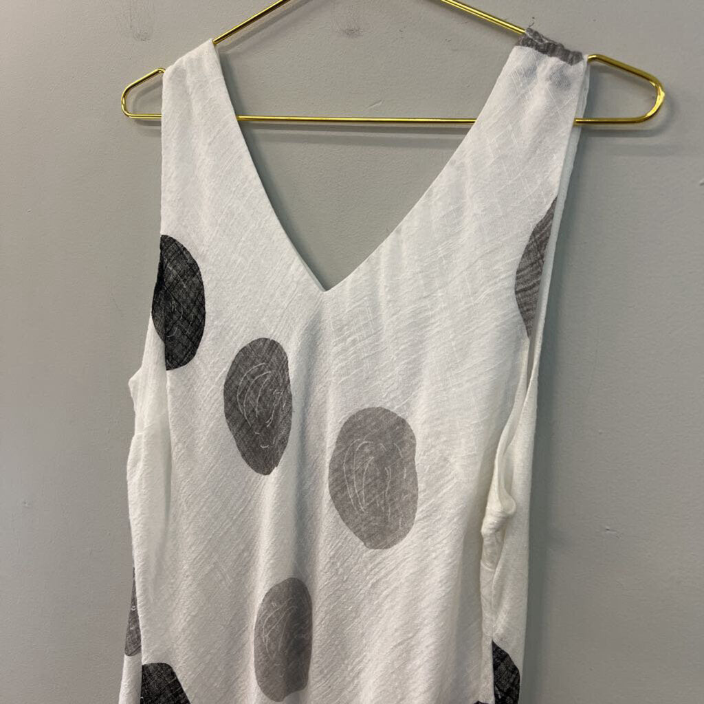 Charlie B White/ Black/ Grey Print Tank Dress Extra Large