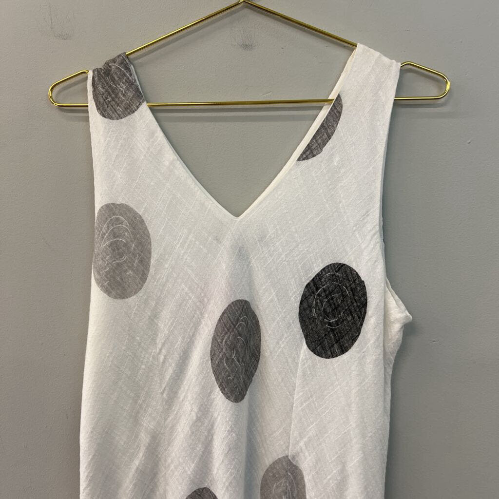 Charlie B White/ Black/ Grey Print Tank Dress Extra Large