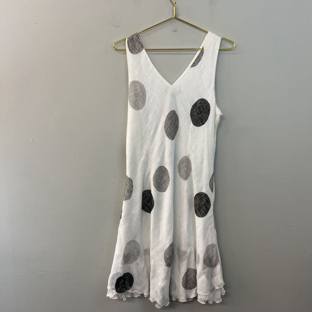 Charlie B White/ Black/ Grey Print Tank Dress Extra Large