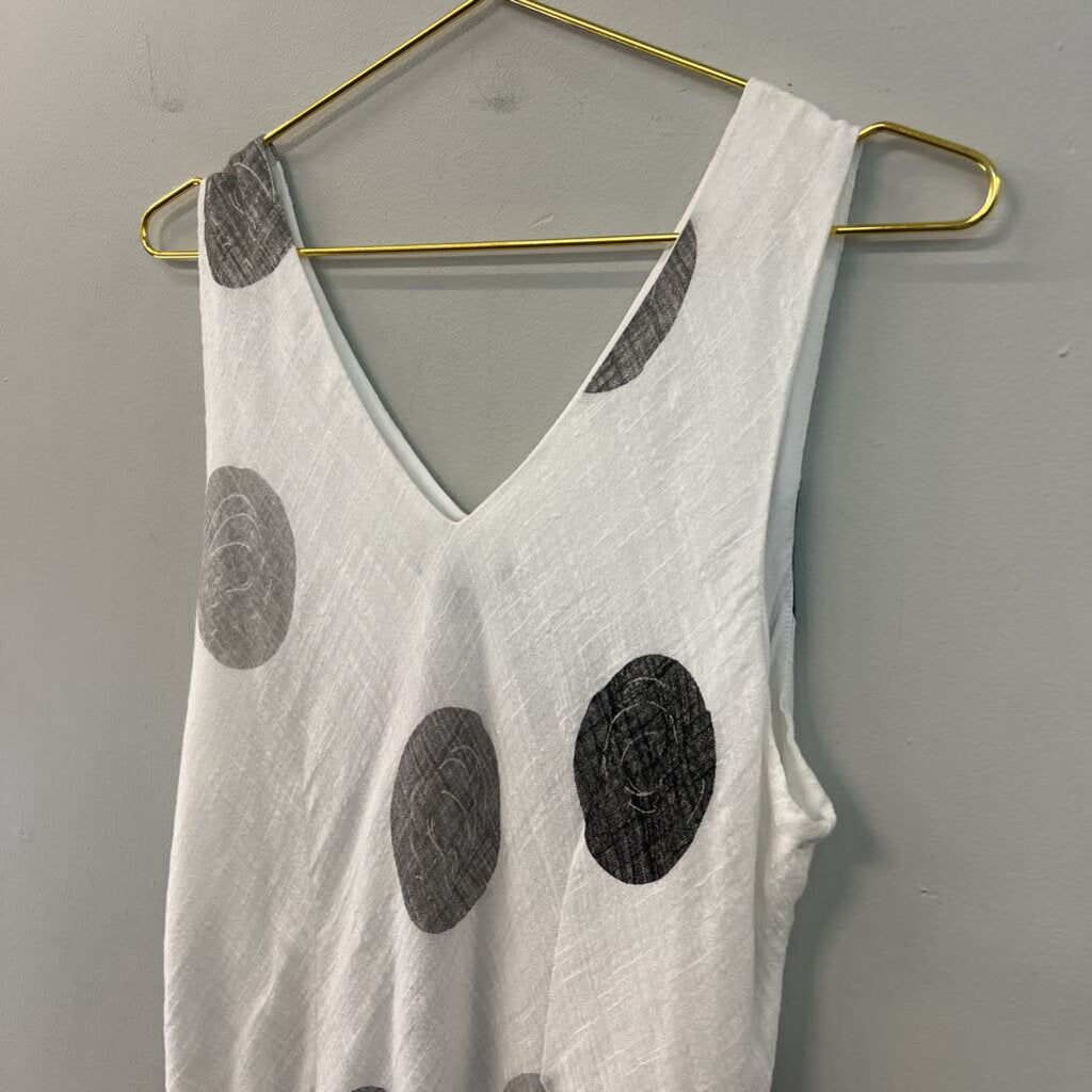 Charlie B White/ Black/ Grey Print Tank Dress Extra Large